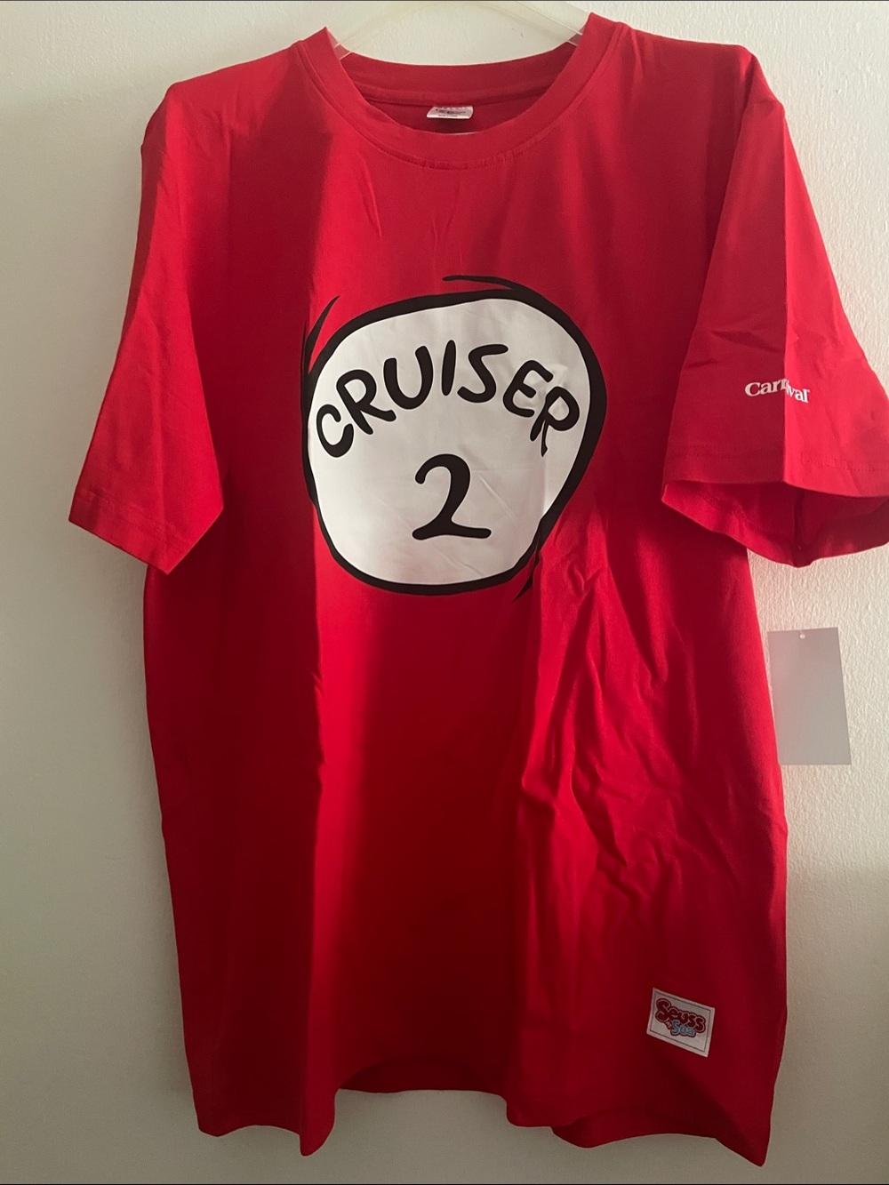 Carnival Red 'Cruiser 2' Graphic Short Sleeve Tee-Dr. Seuss, Unisex, XL and 2XL